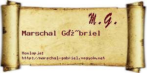 Marschal Gábriel névjegykártya